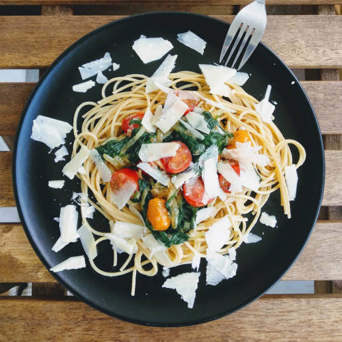Pasta with Green Leaf